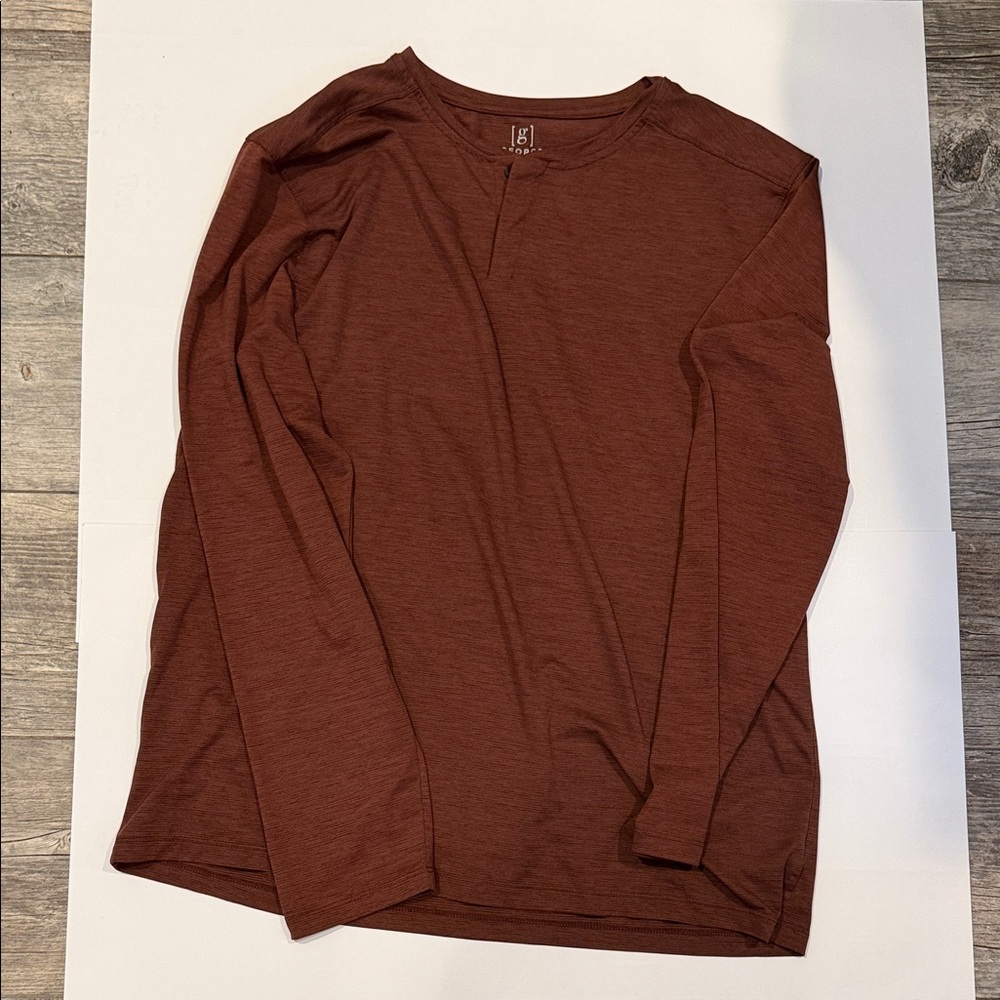 George Men's Burgundy Long Sleeve Shirt